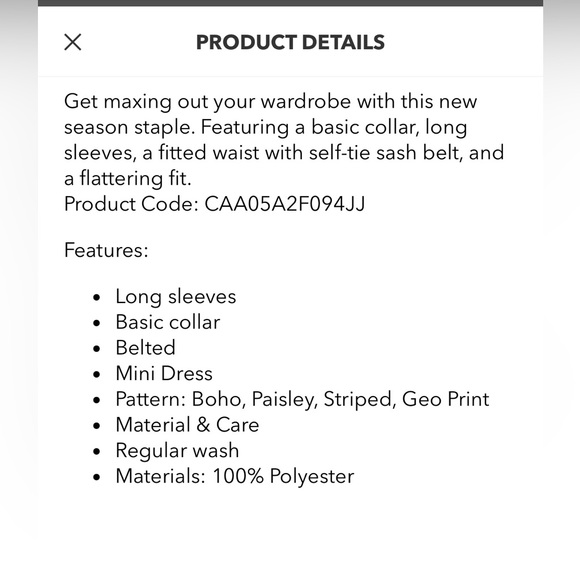 Cupshe color block shirt dress size XL. Worn one time. Button down with belt. - Picture 3 of 3